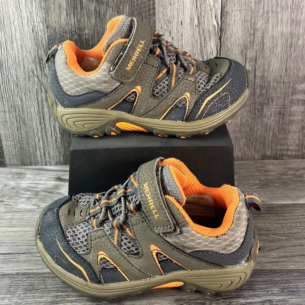 Merrell M-Trail Chaser Jr Toddler Boys 9M Hiking Sneakers Olive Green Orange